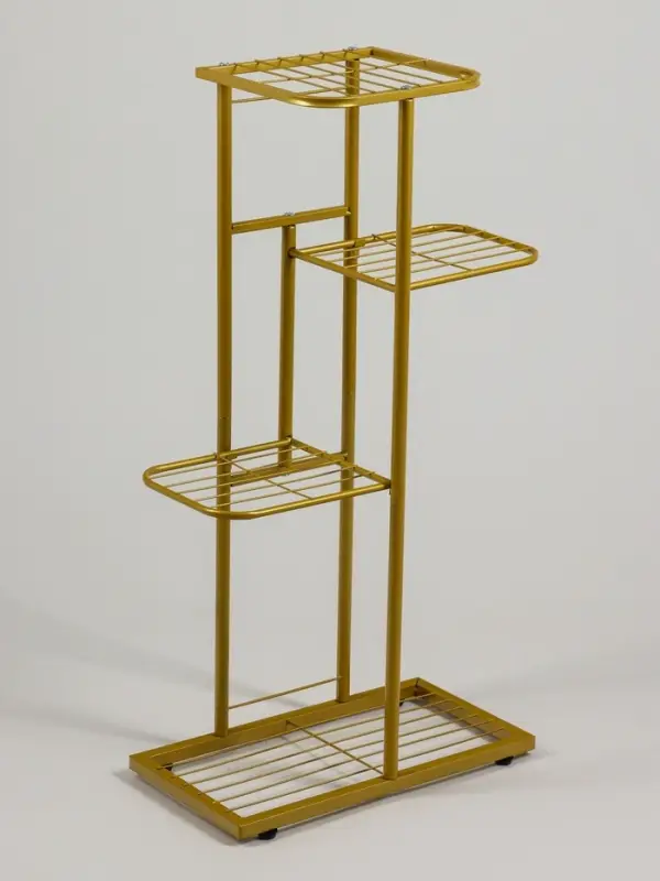 Подставка для цветов Greengo, 4 полки, 43&times;22&times;82 см, напольная, металл, цвет золотой