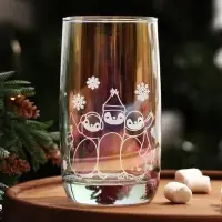 Стакан стеклянный &laquo;Пингвины&raquo;, 330 мл