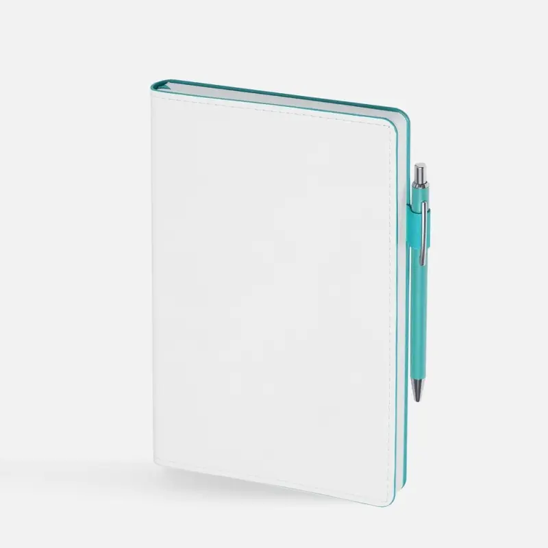 Ежедневник White Shall, недатированный, бело-бирюзовый Ежедневник White Shall, недатированный, бело-бирюзовый