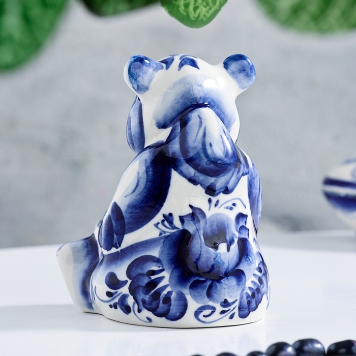 Сувенир Сувенир "Медведь с мёдом", гжель