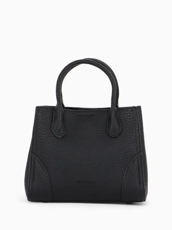 Сумка женская тоут TEXTURA на молнии, 25&times;7&times;21 см, однотонная, чёрная