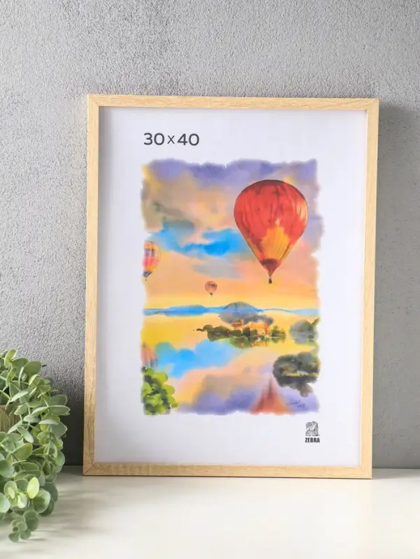 Фоторамка для фото 30х40 см, FIX, мдф, (пластик экран) сл. кость