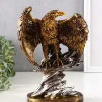 Фигурка полистоун &laquo;Орёл на камне&raquo;, 24.5&times;18&times;11 см, бронза
