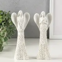 Сувенир полистоун "Безликий ангел в цветочном белом платье с сердцем" МИКС 20 см Сувенир полистоун "Безликий ангел в цветочном белом платье с сердцем" МИКС 20 см