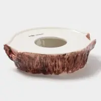 Блюдо для подачи Magistro Wood, 20.5&times;18.7&times;5.5 см, фарфор, коричневое