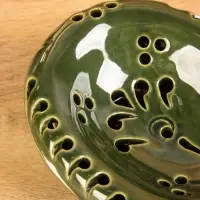 Мыльница «Цветочный узор», 13×5.5×10.5 см, керамика, зелёная