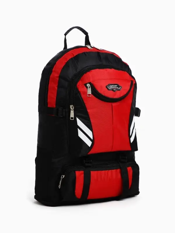 Рюкзак туристический 37 л, с карманами, с увеличением, 35&times;16&times;53/65 см, красный