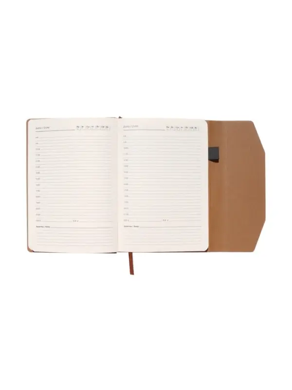 Ежедневник недатированный формат А5, с клапаном, 112л, линия, пвх, Бежевый Ежедневник недатированный формат А5, с клапаном, 112л, линия, пвх, Бежевый