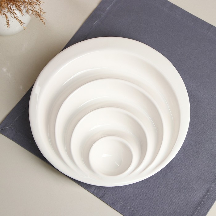 Тарелка Тарелка "Круги", керамика, белая, Иран