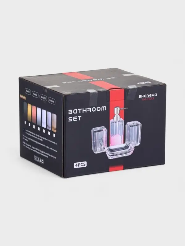 Набор для ванной "Блэк" 3 предмета (дозатор, стакан, мыльница)