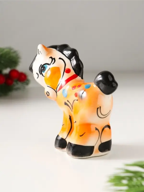 Сувенир Конь Яхонт, 8х8,5х3,5 см, гжель, цвет Сувенир Конь Яхонт, 8х8,5х3,5 см, гжель, цвет