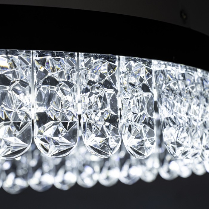 Люстра Люстра "Бахрома" LED 63Вт 3000-6000К черное золото 50х50х12смсм