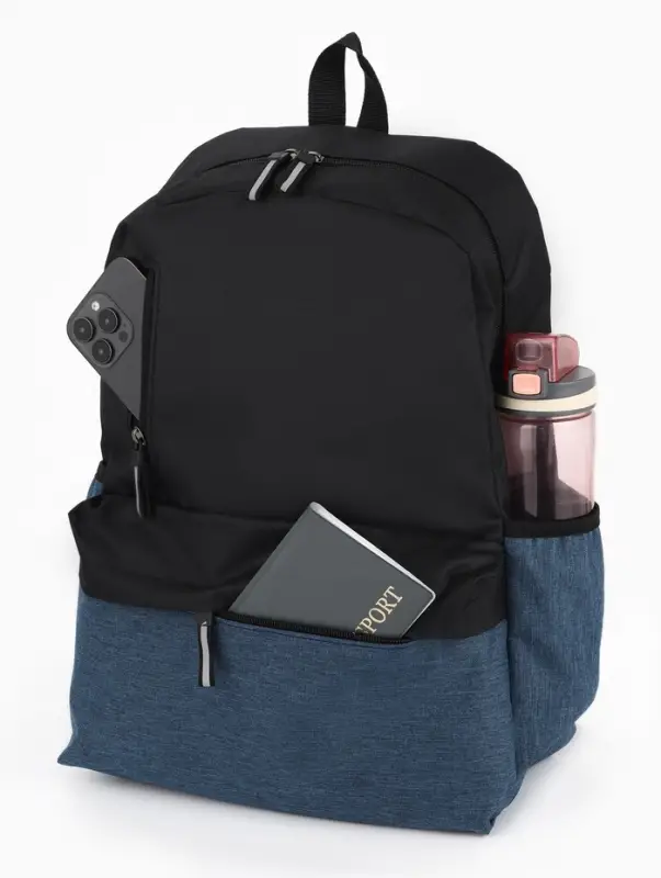 Рюкзак школьный, 1 отделение, 4 кармана, 30&times;12&times;43 см, синий