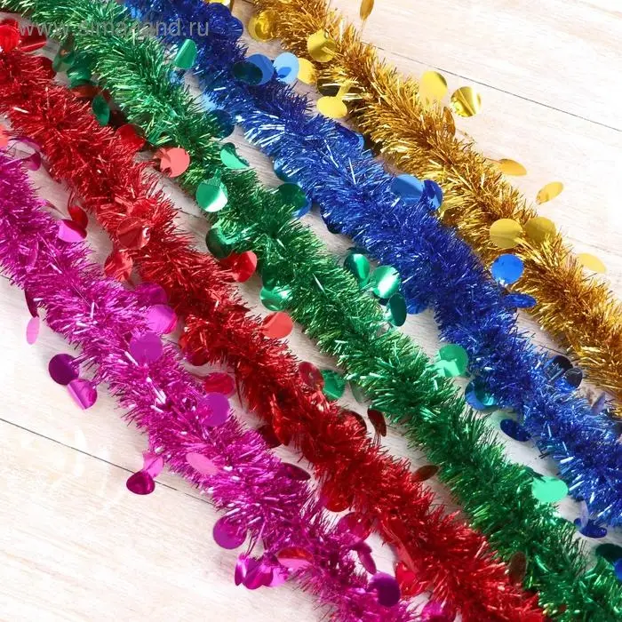 Мишура новогодняя «Зимнее волшебство. Галактика», круги, d = 3 см, 200 см, МИКС