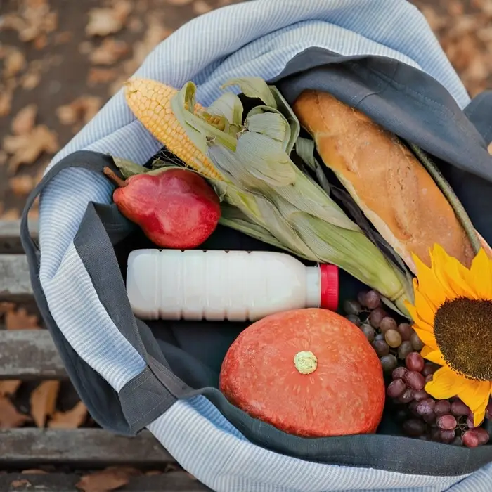 Сумка изо льна двухсторонняя SL HOME Linear bag, 67&times;35 см