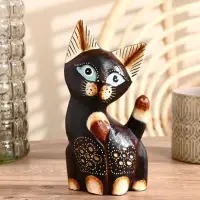 Сувенир дерево "Кошка с синими глазами" 5х9х20 см