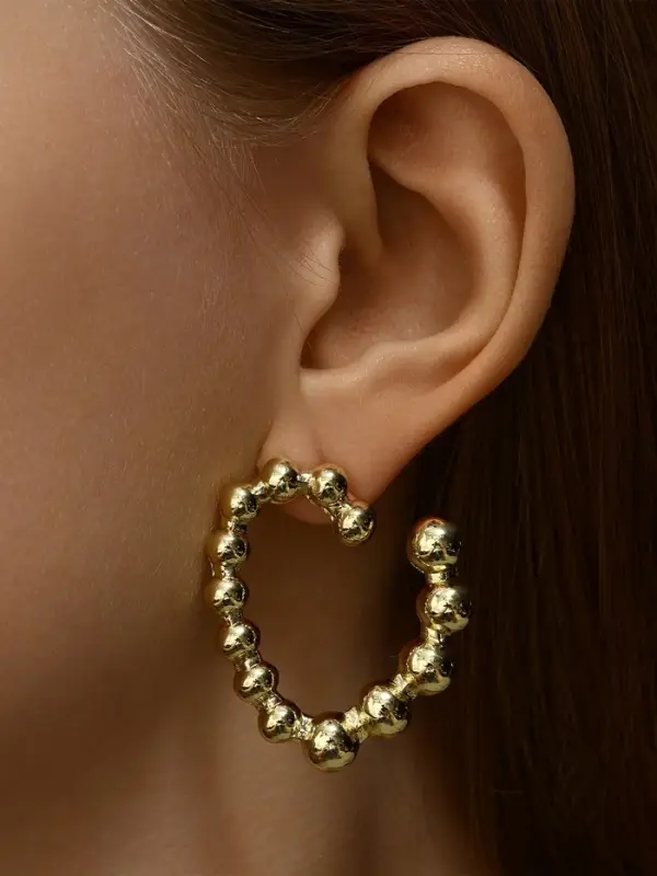 Серьги металл &laquo;Сердца&raquo;, воссоединение, цвет золото