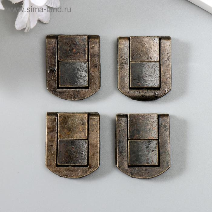 Замок металл для шкатулки Замок металл для шкатулки "Стиль" бронза 2,5х2 см