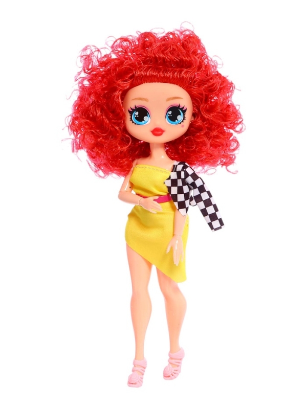 Кукла «Кудряшка Рина», шарниры в руках, красный