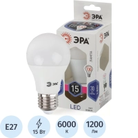 Лампа светодиодная ЭРА LED A60-15W-860-E27 15Вт Е27 6000К Б0031396