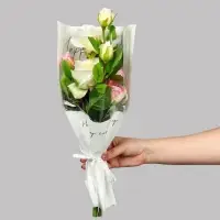 Пакет для цветов Happy everyday, белый, 28×13×44 см