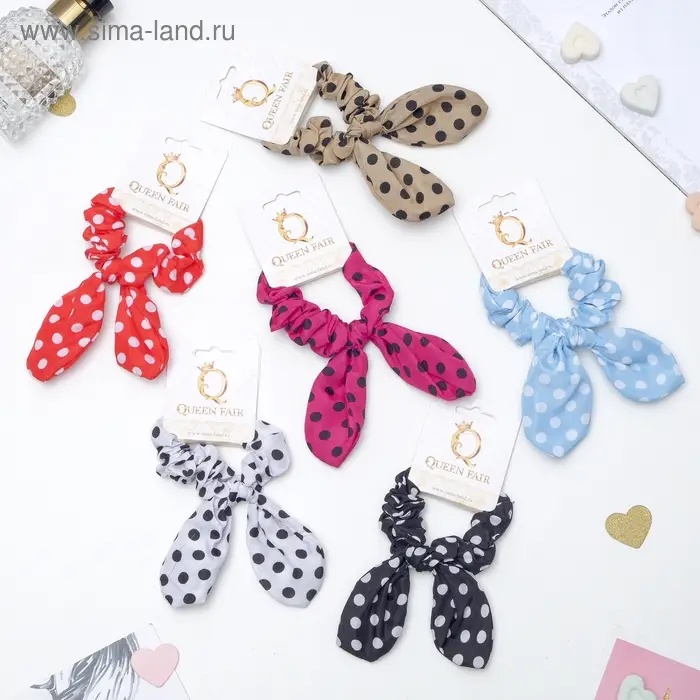 Резинка для волос "Орбита с ушками" горох, микс