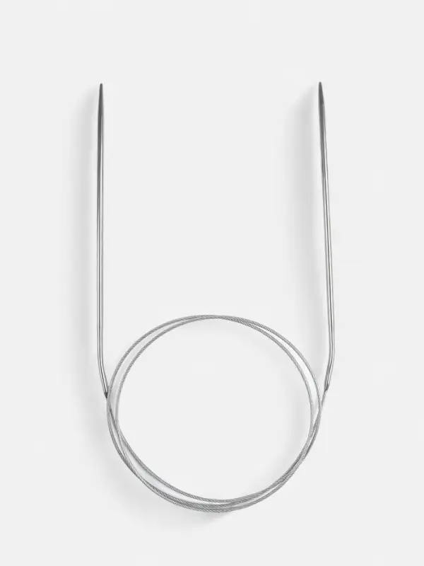 Спицы круговые, для вязания, с металлическим тросом, d=3 мм, 14/100 см