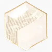 Набор тарелок белый с золотом 23 см. (10 шт)