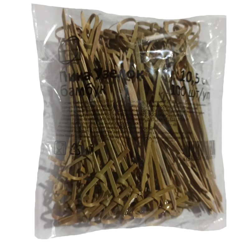 Пики для канапе Узелок 10,5 см, 100шт/уп БАМБУК (123290)