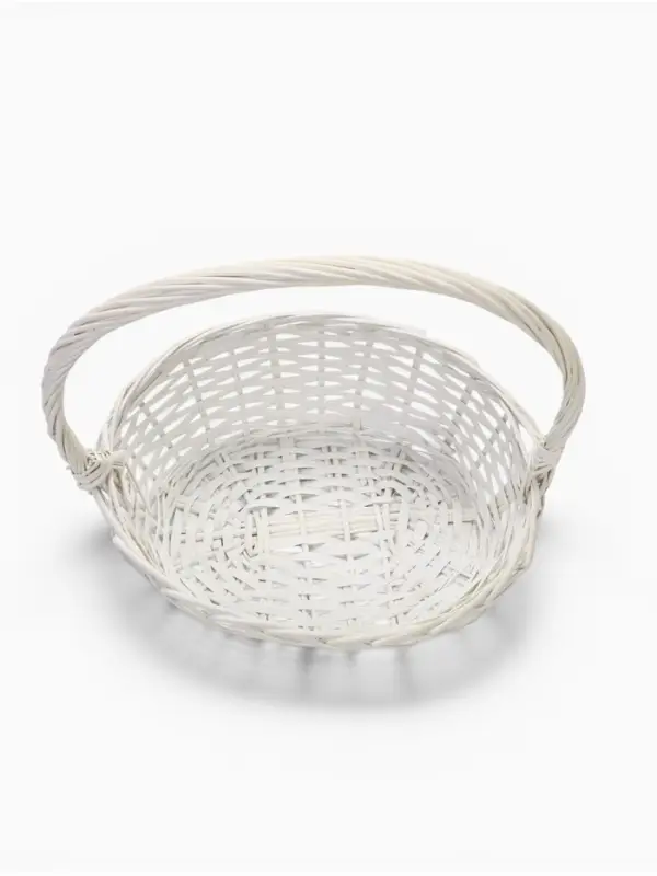 Корзина плетёная для хранения Osier, лоза, с ручкой, белая, набор 3 шт., Greengo