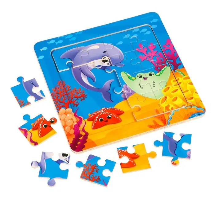 Пазлы «Морской мир», 16 элементов, 14×14 см Пазлы «Морской мир», 16 элементов, 14×14 см