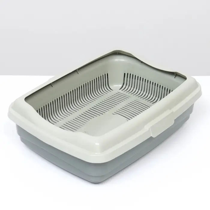 Лоток большой с сеткой и бортиком Atlantis &laquo;Стандарт&raquo;, 43&times;33&times;12.5 см, серый