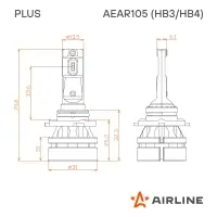 Лампа светодиод. HB3/HB4 PLUS, 28Вт, 5000Лм (2500Лм x 2), 6000К, 12/24В, кмпл. 2 шт.