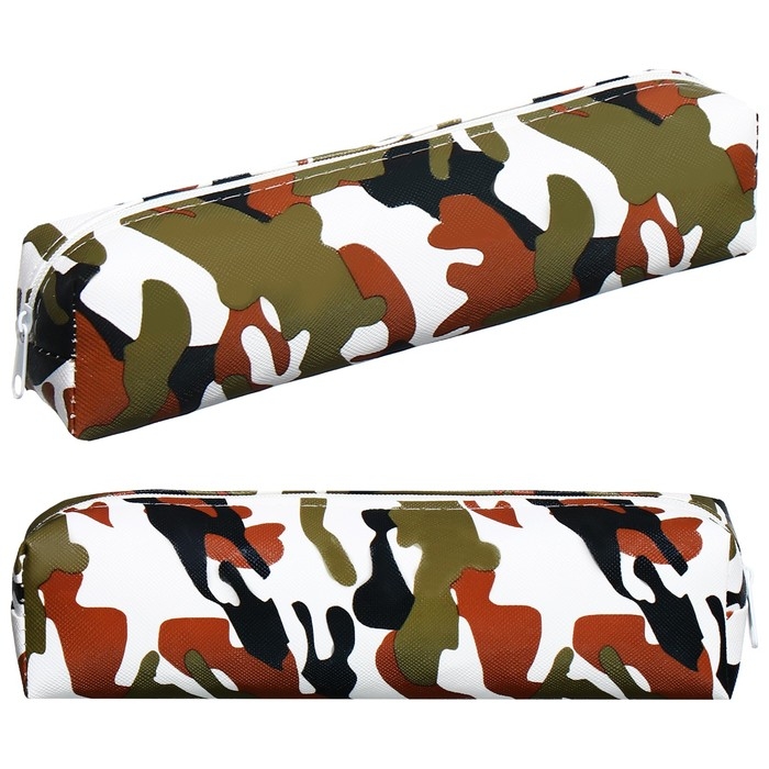 Пенал школьный на молнии Пенал школьный на молнии "Миллитари" Calligrata, черный-хаки