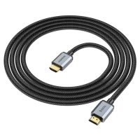 Кабель видео Hoco US03, HDMI 2.0, HDMI(m)-HDMI(m), 2 м, чёрный