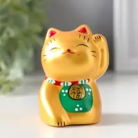 Сувенир керамика "Котик Манэки-нэко золотой" 5,3х7,3х6 см