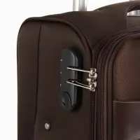 Чемодан на колёсах TEXTURA, текстильный, кодовый замок, с увеличением, 36&times;25&times;58 см, 20", коричневый