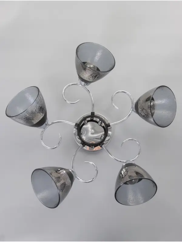 Люстра &laquo;Дождь&raquo; 5&times;40 Вт Е27 хром 58&times;58&times;24 см