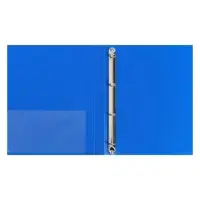 Папка на 4 кольцах А4, Calligrata, 25 мм, 700 мкм, внутренний и торцевой карман, синяя