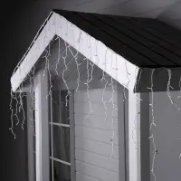 Гирлянда &laquo;Бахрома&raquo; 3&times;0.6 м, IP44, УМС, белая нить, 160 SMD-LED, свечение белое, 220 В