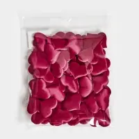 Сердечки декоративные атласные 3.5 см, бордовые, 100 штук