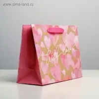 Пакет подарочный крафтовый, упаковка, «With love», MS 23 х 18 х 10 см