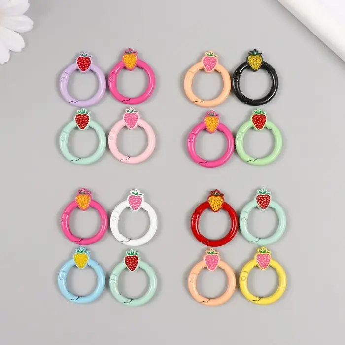 Карабин металл «Круг. Ягодка», 3.2×2.6 см, МИКС Карабин металл «Круг. Ягодка», 3.2×2.6 см, МИКС