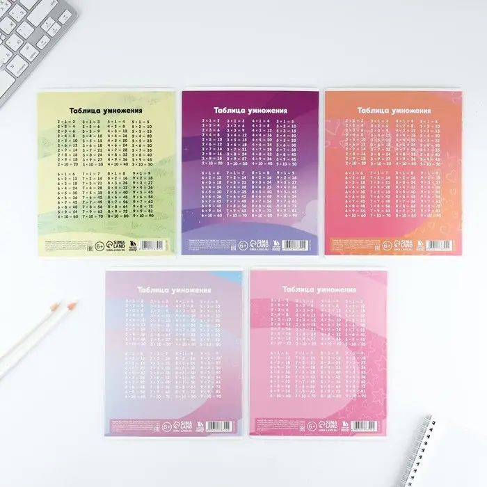 Тетрадь в клетку 18 листов А5, на скрепке &laquo;Котя&raquo;, обложка мелованный картон, 5 видов МИКС