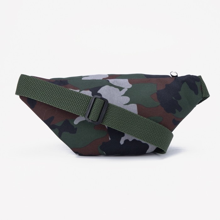 Сумка поясная детская на молнии, цвет камуфляж