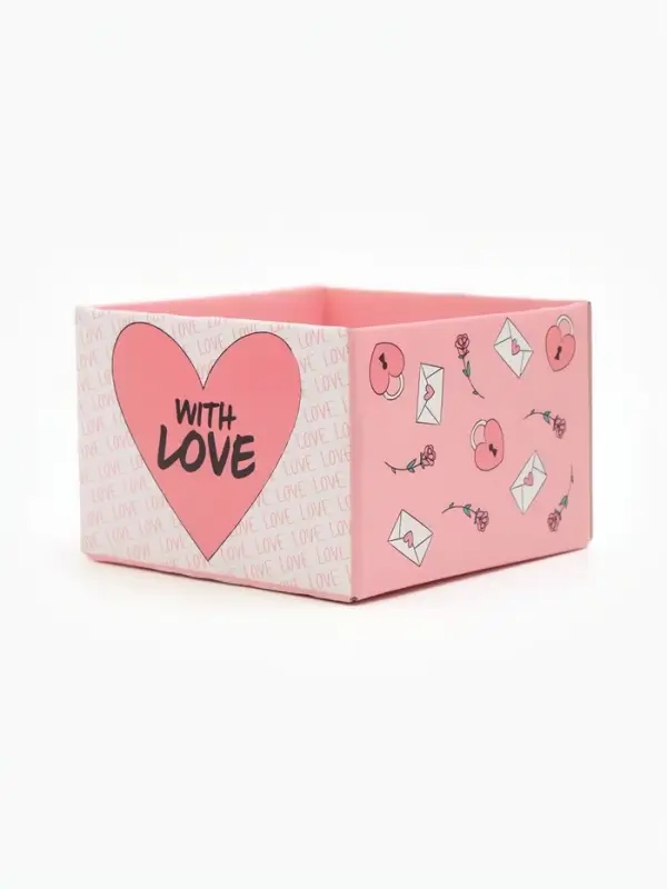 Коробка самосборная With love, размер 12&times;12&times;8.5 см, плотность 270 г/м&sup2;