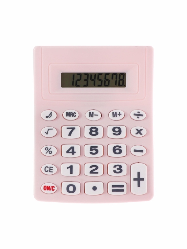 Калькулятор настольный 08-разрядный, розовый Калькулятор настольный 08-разрядный, розовый