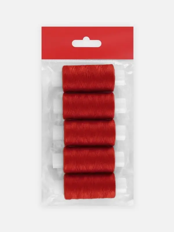 Набор ниток 40ЛШ, 200 м, 5 шт., цвет красный