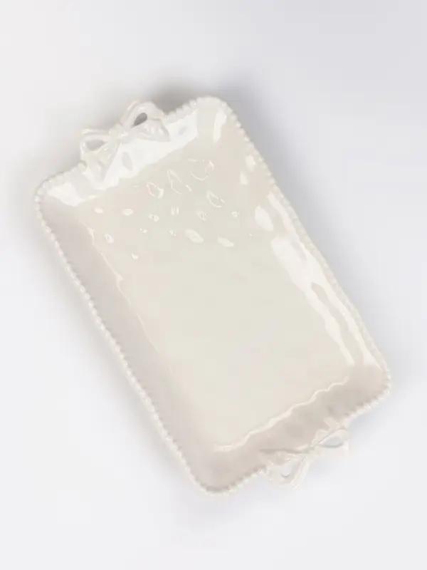Блюдо сервировочное Pearl, 31&times;17&times;3 см, фарфор, белое