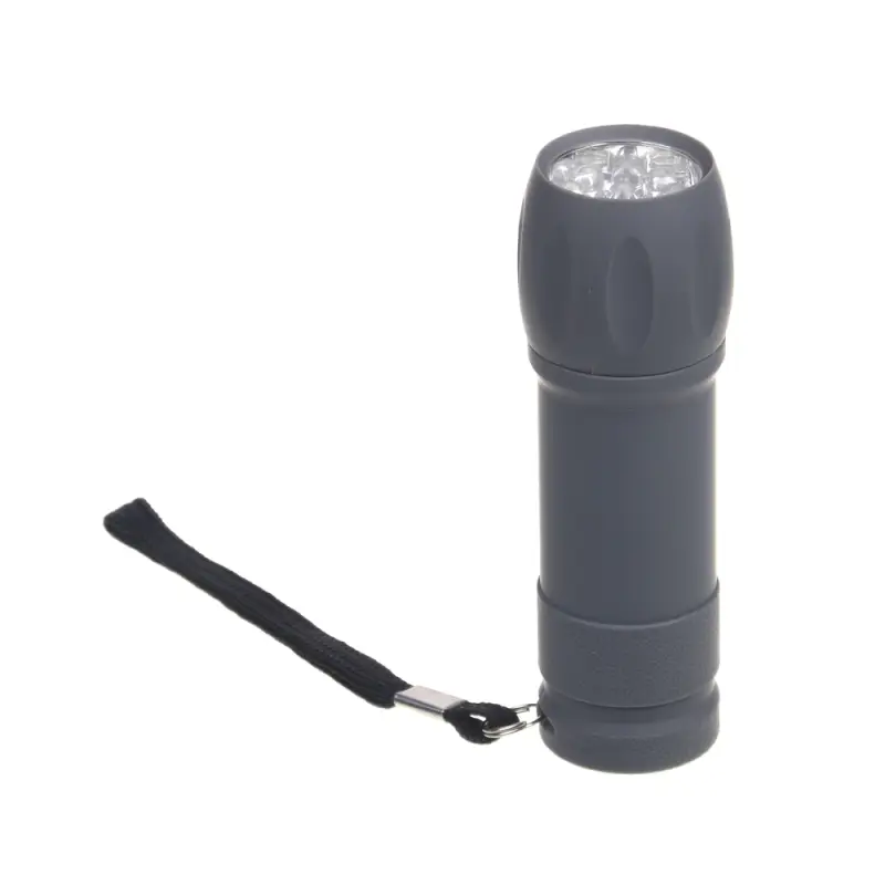 Фонарь ручной тм ЕРМАК, мини, прорезиненное покрытие, 9 LED, 1 режим, 3хААА